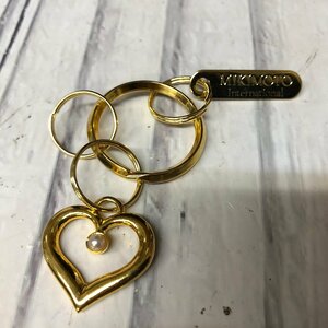 m001 Z3(10) 送料185円 ミキモト パール ハート ゴールドキーホルダー MIKIMOTO Keyholder Heart Pearl アクセサリー