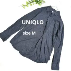 UNIQLO ユニクロ フランネル長袖 グレー (M)