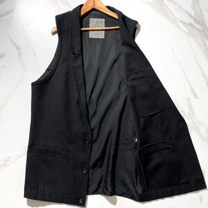 極美品 マリオネット期◆ Yohji Yamamoto POUL HOMME 94AW ロングジレ ベスト ウールギャバジン ブラック 黒 ヨウジヤマモトプールオム