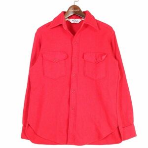 woolrich ウールリッチ 秋冬 長袖 ウール★ CPO ワーク シャツ Sz.L　メンズ 赤　E4T00429_2#N