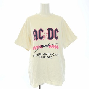 グッドロックスピード GOOD ROCK SPEED AC/DC S/S TEE Tシャツ カットソー 半袖 ロゴ プリント F 白 アイボリー /TK レディース