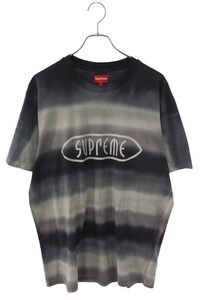 シュプリーム Tシャツ 19SS Rainbow Stripe Tee サイズ:L ストライプロゴTシャツ 中古 BS99