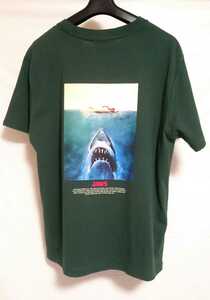 JAWS ジョーズ バックプリント フォト Tシャツ グリーン レディース Mサイズ