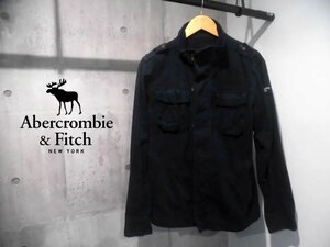 ABERCROMBIE&FITCH アバクロンビー＆フィッチ A&Fアバクロ ロゴワッペン ミリタリージャケット M/フィールドジャケット/黒/メンズ