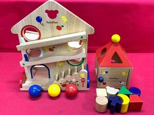  familiar ファミリア　木製 知育玩具 おもちゃ 2点セット　スロープトイ+おうちパズル　M-0522-11
