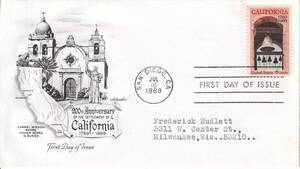 【ＦＤＣ】カリフォルニア州２００年、カーメル伝道所（１）（１９６９年）（アメリカ）実逓　t3840