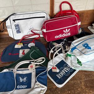 80年代 スポーツバック ビンテージ　 ショルダーバッグ　adidas アディダス　デサント　広島カープ　　福田繁雄　モスクワ　オリンピック熊