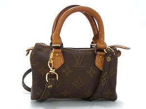 1円 LOUIS VUITTON ルイヴィトン M41534 モノグラム ミニスピーディ 2WAY ハンドバッグ ミニバッグ ショルダー ブラウン系 BL6317