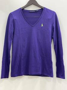 RALPH LAUREN SPORT ラルフローレン スポーツ　Mサイズ　VネックTシャツ 長袖 ロングTシャツ　紫 パープル　