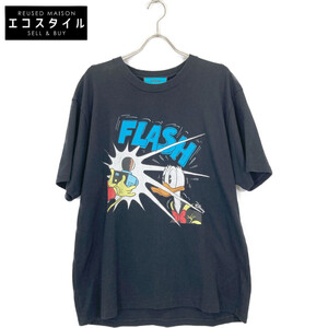 GUCCI グッチ ×Disney ブラック 548334 FLASH ドナルド Tシャツ ブラック L トップス コットン メンズ 中古