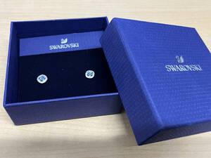 【未使用】SWAROVSKI/スワロフスキ―　ピアス　ブルー/シルバー/箱有