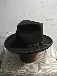 40s VINTAGE No.1 STETSON 7 1/8 57cm hat ヴィンテージ ステットソン オープンロード ウェスタンハット ブラック 黒 ジョニーデップ 50s