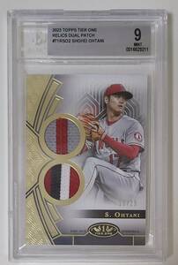 (大谷翔平) 2023 Topps Tier One Shohei Ohtani Dual Patch Relic BGS9 25枚限定 パッチ ジャージ レリック エンゼルス 鑑定済