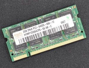 2GB PC2-6400S DDR2-800 S.O.DIMM 200pin HYNIX (動作確認済 memtest86+) (管:SB0452