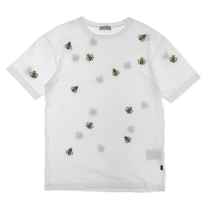 超美品 ディオール 19SS DIOR × KAWS ディオール カウズ KIM JONES キムジョーンズ BEE 蜂 刺繍 総柄 Tシャツ XS 44-46前後