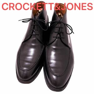 427.CROCKETT&JONES クロケットアンドジョーンズ チャッカブーツ 別注品 7E レザーシューズ ビジネスシューズ ブラック 7E