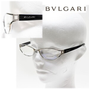 《BVLGARI ブルガリ》箱付新品 豪華装飾 メガネフレーム 54□18-135 伊達メガネ ユニセックス S0781