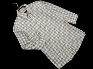 BURBERRY バーバリー BLACK LABEL ブラックレーベル チェック 7分袖 シャツ size1/白ｘグレー ■◇ ☆ ejc2 メンズ