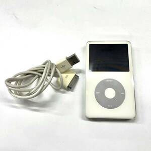 S142-W7-1635 ◎ Apple アップル iPod Clasic A1136 30GB ホワイト 第5世代 ポータブルプレーヤー シルバー 接続ケーブル付③