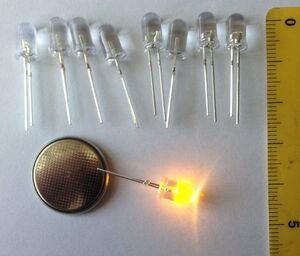 LED 超高輝度クリア発光ダイオード 5mm 短足 黄10本セット