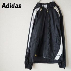【人気】Adidas/アディダス Clima365 ナイロンジャケット ブラックxホワイト サイズM トレーニング/1283