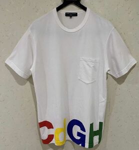 ＊コムデギャルソンオム COMME des GARCONS HOMME HA-T0007 ロゴデザイン 半袖 Tシャツ トップス 日本製 S　　　　　　　　　BJBA.G