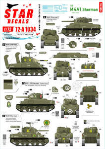 スターデカール 72-A1034 1/72 アメリカ M4A1シャーマンD-デイ75周年スペシャル フランス ノルマンディー1944年