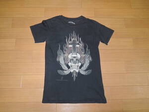 BACK BONE バックボーン カットソー S 黒 スカル ポケ Tシャツ /