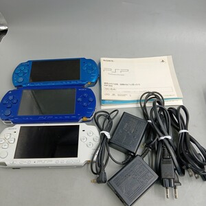 B SONY ソニー PSP 本体3個セット PSP-3000 PSP-1000 バッテリー1個のみ 破損・カバー無し有り 動作未確認