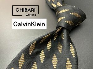 【超美品】CalvinKlein　カルバンクライン　ドット柄　ネクタイ　3本以上送料無料　ブラック　0902113