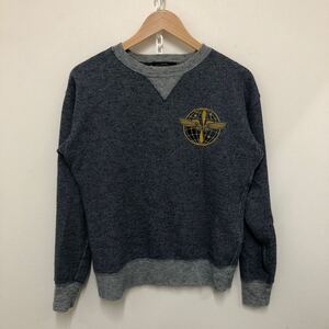 (24)RRL ツートンスウェットシャツ ネイビー 紺 XS ダブルアールエル 2TONE FELEECE CREWNECK SHIRTS フライングウイング