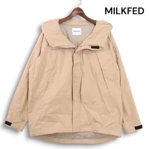 美品★ MILKFED ミルクフェド 秋冬 バック ロゴ♪ 裏起毛 撥水 蓄熱 マウンテンパーカー ジャケット Sz.M　レディース　K4T02010_B#N