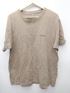 ◇ ⊂ mont-bell モンベル ロゴ　バックプリント 半袖 Tシャツ　カットソー サイズXL モカ メンズ P