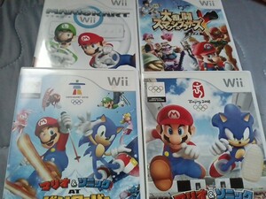 Wii マリオ 大乱闘スマブラ マリオカート等4枚　動作品