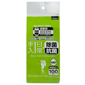 （まとめ買い）ナカバヤシ ウェットクリーナー 日常2 詰替 100枚 DGCW-T5100 〔×5〕