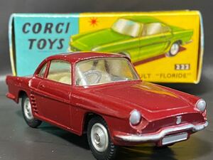 Corgi #222　Renault Floride (spun)　　 ルノー フロリード クーペ　カラベル　絶版　ヴィンテージ　 Caravelle vintage England GB UK