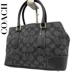 COACH コーチ　s84 ウール　7723 ハンドバッグ　シグネチャー　黒