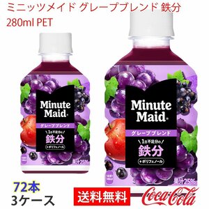 即決 ミニッツメイド グレープブレンド 鉄分 280ml PET 3ケース 72本 (ccw-4902102152037-3f)