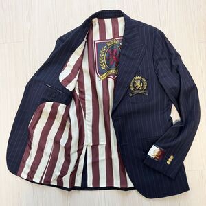 美品◎Lサイズ◎トミーヒルフィガー コレクション TOMMY HILFIGER COLLECTINO テーラードジャケット 紺ブレ 金ボタン ワッペン 高級ライン 