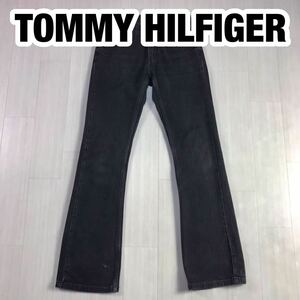 TOMMY HILFIGER トミー ヒルフィガー デニムパンツ 1 ブラックデニム ストレート フラッグタグ