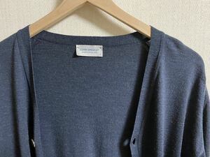 JOHN SMEDLEY カーディガン Size S ジョンスメドレー　ニット ウール ポロ ネイビー