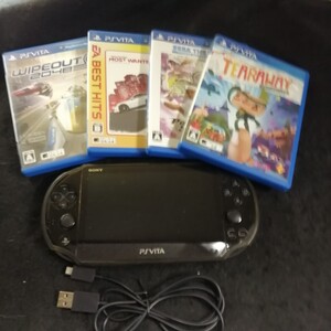 D12 中古ゲーム 【ジャンク】PlayStation VITA　PS VITA 本体+ソフト 4タイトルセット　箱無し　動作確認済み　