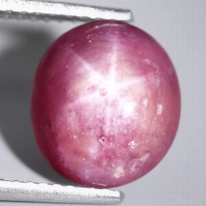 【天然大粒スタールビールース 4.06ct:6850】モザンビーク産 Natural 6Rays Star Ruby 裸石 鉱物 宝石 コランダム jewelry Mozambique