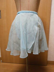 シースルーの巻きスカート ライトブルー１枚 ３８ｃｍ　N