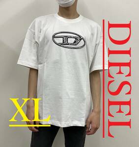 ディーゼル　Tシャツ　XL　ロゴ　ホワイト　新品定価20.900円　33A24　A15269 0TJAY 141 T-BOXT-Q22　コットンジャージ　オーバルDロゴ