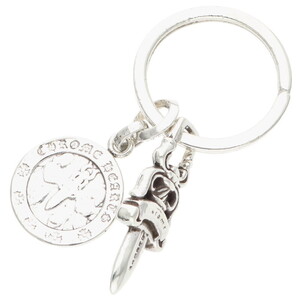 クロムハーツ キーリング ANGEL MEDAL& #5DAGGER KEYRING シルバーキーリング 中古 SJ02