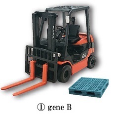 ＜新品＞　トイズキャビン　TOYOTA L&F gene B　電動フォークリフトコレクション　①gene B＆パレット　1/64サイズ　※カプセル無し