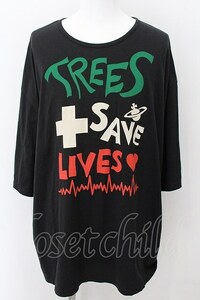 Vivienne Westwood MAN / “TREES SAVE LIVES” BIG Tシャツ ブラック O-24-11-17-013-to-IG-OS