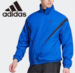 新品★2XLサイズ★adidas★ウーブントラックスーツ上下セット★ブラックロイヤルブルー★