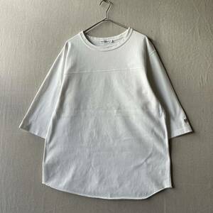 SCYE BASICS フットボール Tシャツ / 40 コットン ホワイト 日本製 T4-08090-8255